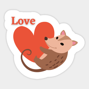 Love opossum Sticker